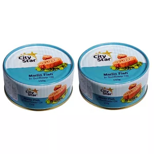 کنسرو ماهی مارلین در روغن سویا سیتی استار - 150 گرم بسته 2 عددی