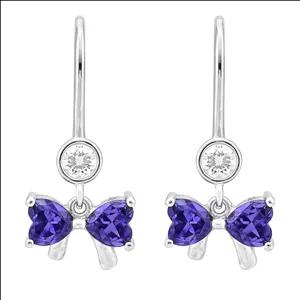 گوشواره آویز نقره زنانه مدل پاپیونی پینکارو کد 0164 