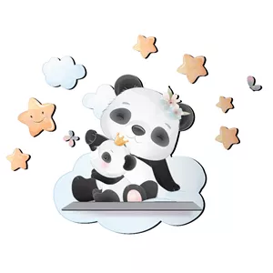 شلف دیواری اتاق کودک باروچین مدل پاندا و ابر کد sh-44