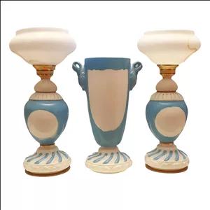 شمعدان مدل فیروزه کد 1100 مناسب برای شمع ال‌ ای‌ دی مجموعه 3 عددی