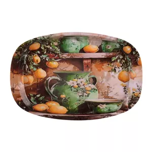 سینی دسته دار مهروز مدل 6652 لیمو سایز 21×32 سانتی متر
