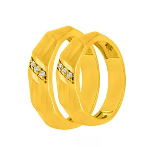 ست حلقه طلا 18 عیار زنانه و مردانه اقلیمه مدل AT2300