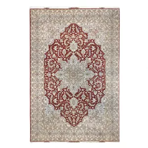 فرش دستبافت شش متری مدل تبریز طرح هریس کد F-TA-HN-17 زمینه پیازی