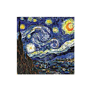 زیر لیوانی مدل رومادون طرح نقاشی شب پر ستاره ونگوگ VanGogh کد 05