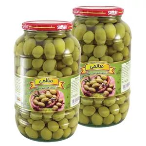 زیتون شور سبز هسته دار صالحی - 1300 گرم مجموعه 2 عددی