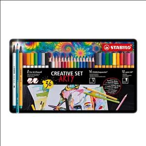 ست مداد رنگی و ماژیک طراحی 36 رنگ استابیلو کد 87/3193