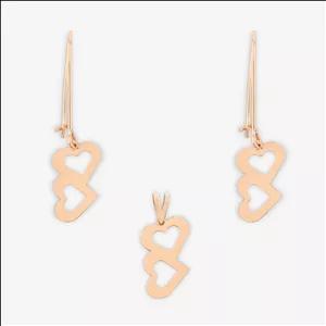 نیم ست طلا 18 عیار زنانه حافا گلد مدل قلب کد nim08