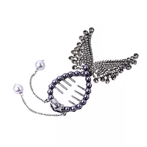 گیره مو زنانه مدل گوجه ای طرح بال فرشته کد 140206