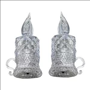 شمع ال ای دی مدل کریستالی دسته دار مجموعه 2 عددی