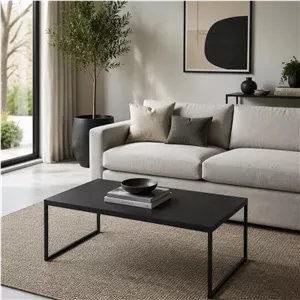 میز جلومبلی مستطیل با پایه فلز و صفحه MDF مدل کارین کد 222 مستطیل