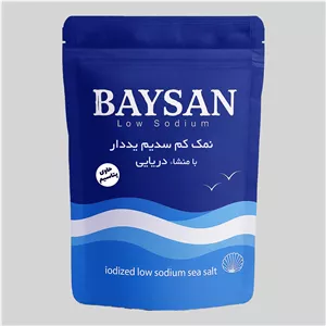 نمک دریایی رژیمی کم سدیم یددار بایسان - 500 گرم