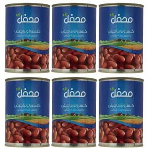 کنسرو لوبیا چیتی محفل در سس گوجه فرنگی - 380 گرم بسته 6 عددی