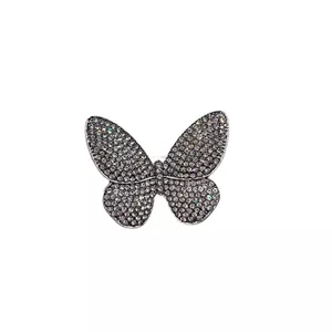 گل سینه زنانه مدل پروانه نگینی