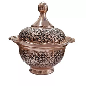 قندان قلمزنی مسی مدل لاله گلبرگ 