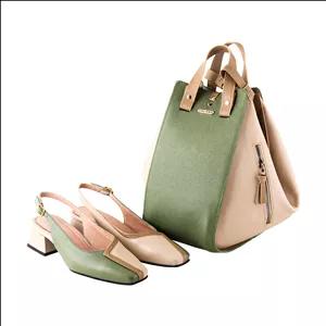 ست کیف و کفش روزمره زنانه چرم یلسان مدل لیان کد ANEMOR-MC-014sbz-947