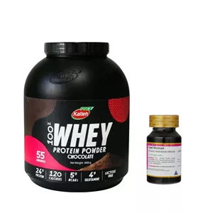 قرص اپتی وومن گلدن لایف بسته 60 عددی به همراه پودر پروتئین وی شکلاتی کاله پرو