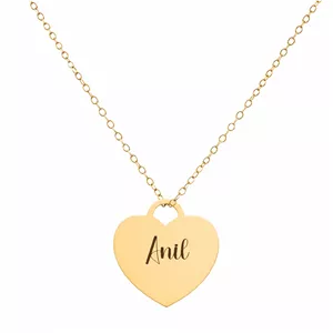 گردنبند طلا 18 عیار زنانه با زنجیر حلقه‌ای (فلامینگو) لیردا مدل اسم آنیل 909090 