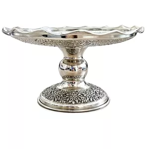 شیرینی خوری قلمزنی مسی مس قاسمی مدل گلبرگ  کروم 