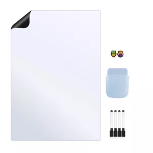 تخته وایت برد هوم اند فریج مدل 8 سایز 40x30 سانتی متر به همراه ماژیک و مگنت و هولدر مغناطیسی مجموعه 8 عددی