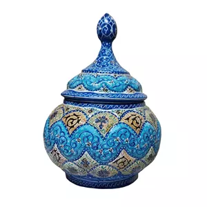 قندان میناکاری مسی مدل اسلیمی ختایی کد 68932 