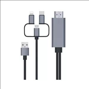 کابل تبدیل HDMI به USB-C / microUSB / لایتنینگ مدل PCH70 طول 1.8 متر
