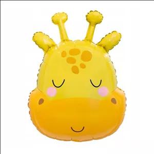 بادکنک فویلی مدل حیوان های جنگل سر زرافه کد DB22