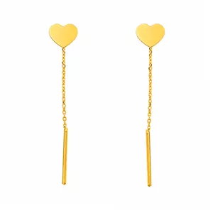 گوشواره بخیه‌ای طلا 18 عیار دخترانه نیکان گلد مدل NK223 