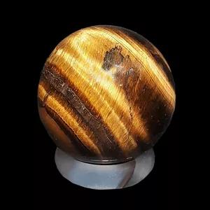 سنگ راف مدل گوی چشم ببر کد 4-89 به همراه حلقه پایه عقیق