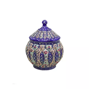 قندان میناکاری اسماعیلی مدل درب دار خانه بندی کد 841159-4 