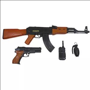 ست تفنگ بازی ناب سل مدل کلاشینکف و کلت به همراه نارنجک و بیسیم