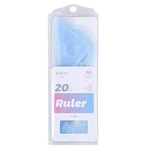 ست گونیا و نقاله مدل Frog Macaron مجموعه 4 عددی 