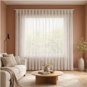 پرده تیکو دکو مدل مینیمال ست کامل اماده طرح حریر ابریشم محو سایز 250 × 115 سانتی‌متر