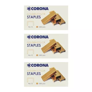 سوزن منگنه کرونا مدل مسی سایز 10 بسته 3000 عددی 