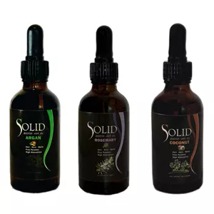 روغن نرم‌کننده سالید مدل آرگان, رزماری و نارگیل مناسب برای انواع مو حجم 150 میلی‌لیتر  مجموعه 3 عددی