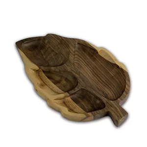 اردو خوری چوب گردو مدل 003 طرح برگ 
