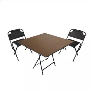 میز و صندلی سفری میزیمو مدل برزنتی پشتدار کد 8672 مجموعه 3 عددی