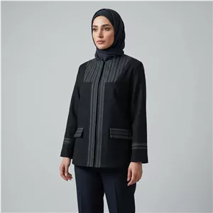 مانتو زنانه الیاف نخی جلو باز آستین بلند مدل 28