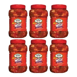 ترشی مخلوط آب گوجه پامچال - 1070 گرم مجموعه 6 عددی
