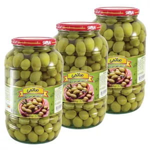 زیتون شور سبز هسته دار صالحی - 1300 گرم مجموعه 3 عددی