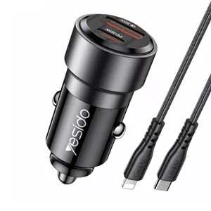 شارژر فندکی 60 وات یسیدو مدل Y54 به همراه کابل تبدیل لایتنینگ