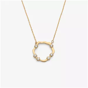 گردنبند طلا 18 عیار زنانه با زنجیر حلقه‌ای (فلامینگو) گلدم مدل pe153002 