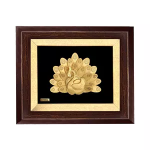 تابلو طلا کوب مارک گلد طرح طاووس کد TA03