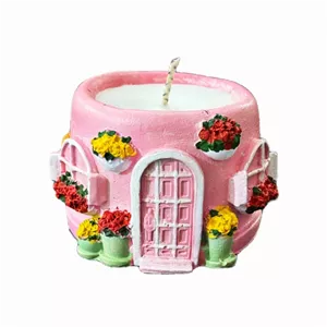 شمع دست ساز معطر مدل بهار با رایحه هلو  زمان اتمام 3 ساعت