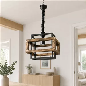 لوستر 1 شعله شاهان تک مدل wood.18
