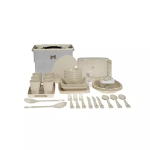 سبد پیک نیک 60 پارچه بازن مدل مسافرتی