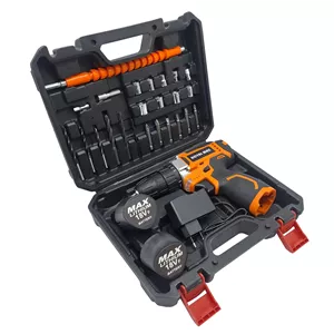  دریل پیچ گوشتی شارژی صنعتی 10 میلی متری 18 ولت رویال مکس مدل 10MM کد 26 مجموعه 29 عددی