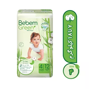 پوشک بچه ببم سایز 4 مدل BB120 بسته 12عددي