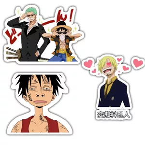 استیکر لپ تاپ و موبایل گوفی طرح انیمه وان پیس مدل Heart Eyed 1 مجموعه 3 عددی 