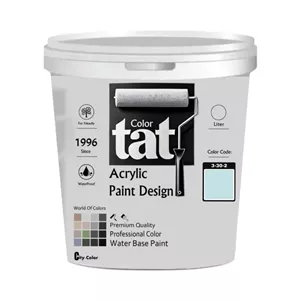 رنگ آبی فیروزه ای روشن مات اکرولیک تات کد 3-30-2 حجم 1 لیتر