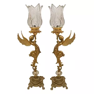 شمعدان برنجی مدل فرشته کد S-4266 بسته دو عددی 